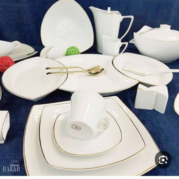 سرویس چینی پردیس لب طلا ۱۰۵ پارچه ۱۲ نفره