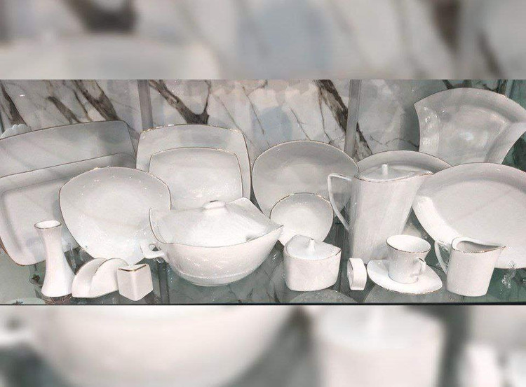 سرویس چینی پردیس لب طلا ۱۰۵ پارچه ۱۲ نفره